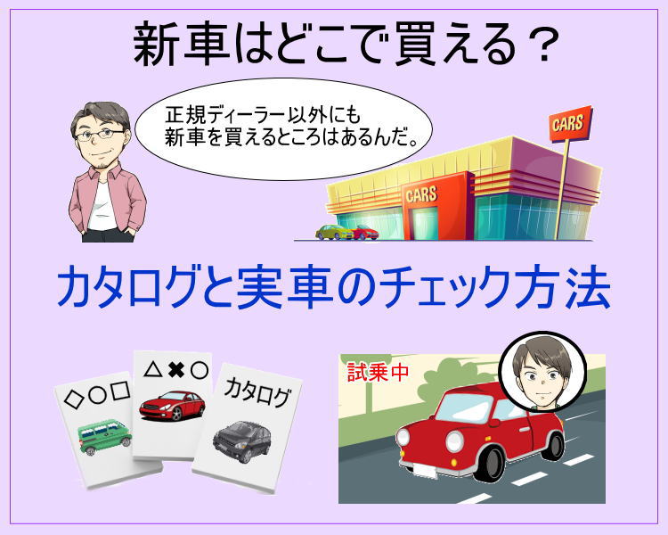 新車が買えるところと新車カタログと実車のチェック方法。