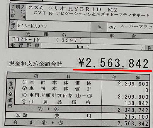 ソリオの新車総額