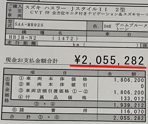 ハスラーの新車総額