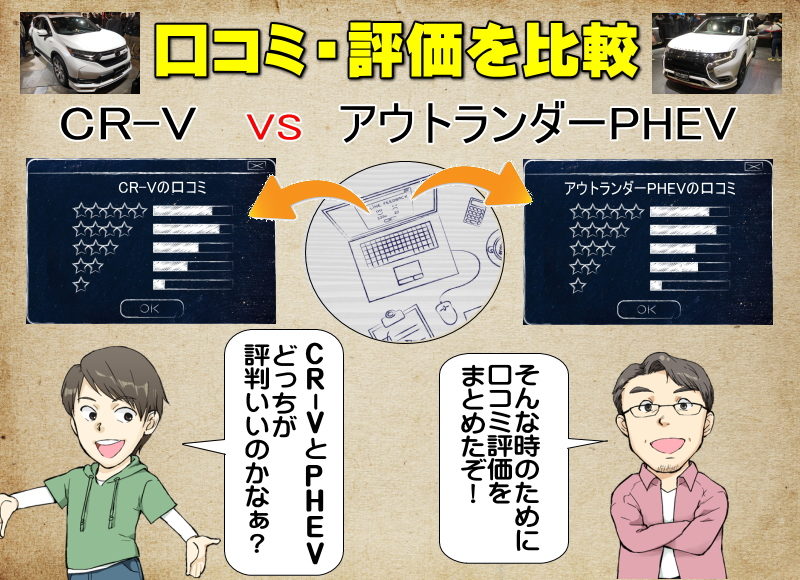 CR-VとアウトランダーPHEVの口コミの比較・評価