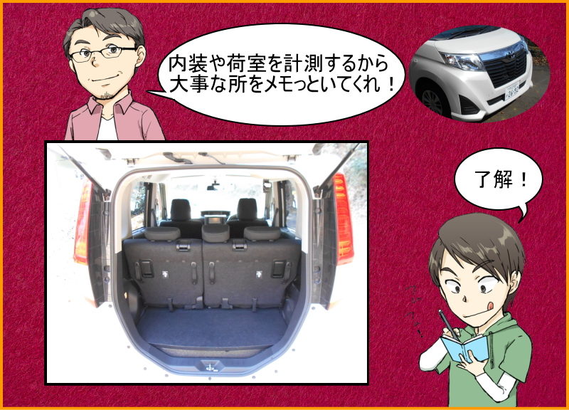 ルーミーの内装や荷室の広さ 収納の使い勝手は 実車を使って内装と荷室の寸法を計測してみました 夢あるカーライフ 夢カー