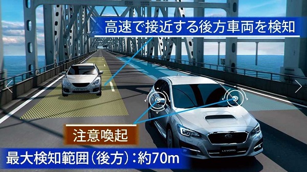 レヴォーグの車線変更支援