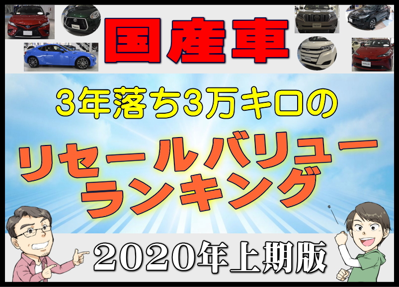 国産車3年落ち3万キロのリセールバリュー総合ランキング年上期版 夢あるカーライフ 夢カー