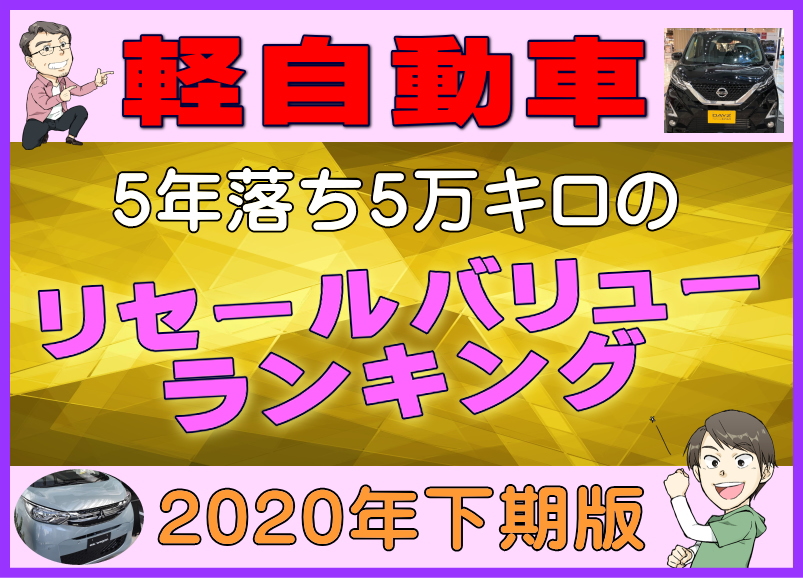軽自動車 5年落ち5万キロのリセールバリューランキング年下期版 夢あるカーライフ 夢カー