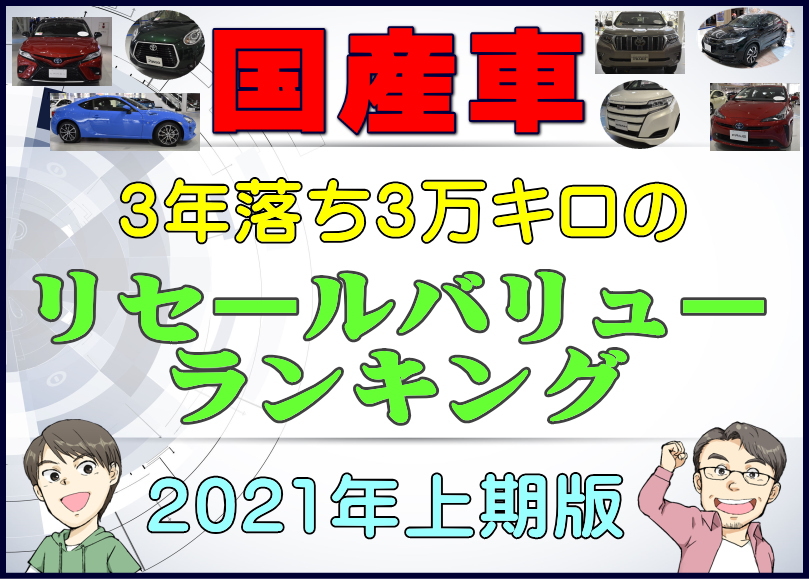 国産車3年落ち3万キロのリセールバリュー総合ランキング21年上期版 夢あるカーライフ 夢カー