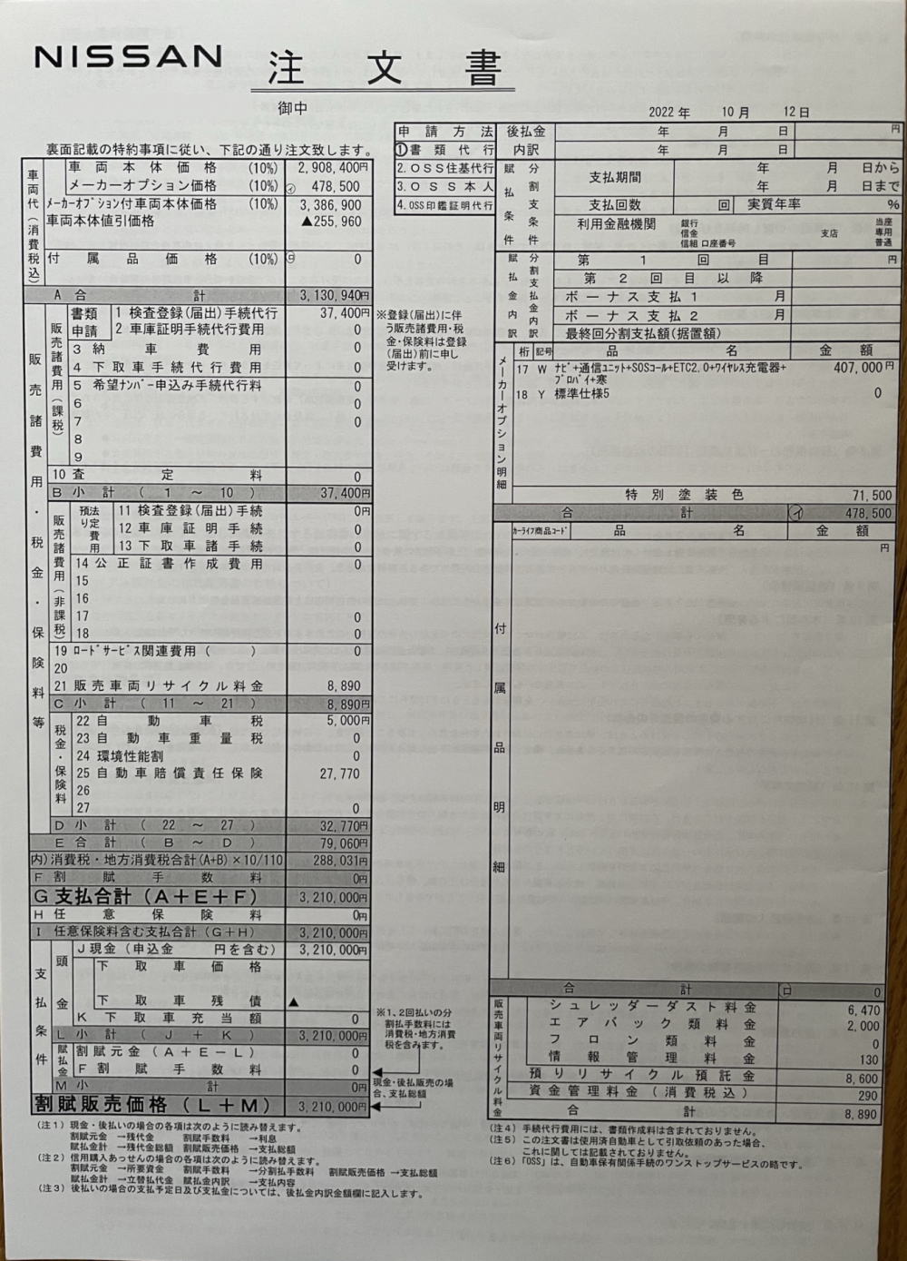 オーラニスモの契約書