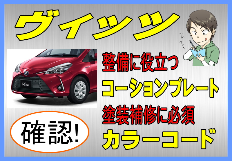 トヨタ ヴィッツのカラーコード＆コーションプレート