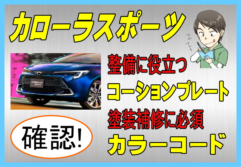 トヨタ カローラスポーツのカラーコード＆コーションプレート